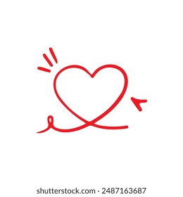 Love heart symbol hand drawn icon