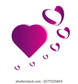 Love Heart Symbol Icon Collection. Editable and recolorable. On blank background.