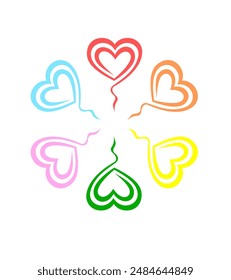 Love Heart Symbol Icons . Love Illustration Outline Vector Hearts