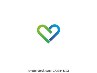 Love heart symbol logo design concept