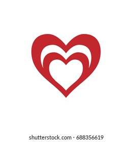 love heart symbol logo template