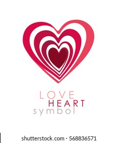 Love Heart Symbol. Optical illusion reiteration deep inside itself.