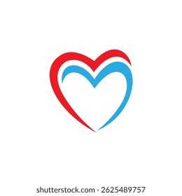 Love heart symbol vector logo design