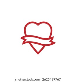 Love heart symbol vector logo design