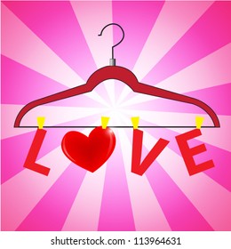 Love heart tags. Vector Illustration