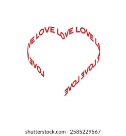 Love heart text logo vector element