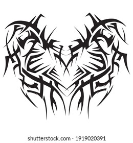 love heart tribal tattoo design