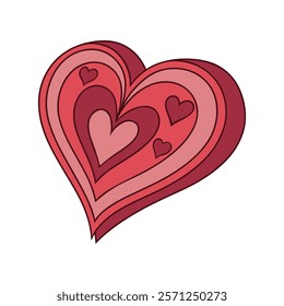 Love heart tunnel background for Valentine, wedding or romantic design, abstract vector. Heart Abstract Wallpaper, Abstract horizontal valentines wallpaper. Vector backdrop.