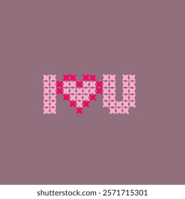 love heart valentine cross stitch needle work embroidery abstract artwork seamless geometric pattern printed background fabric wallpaper hand drawn  line watercolor printed card 


