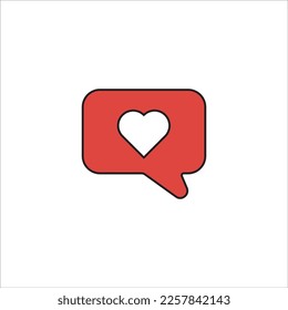 Amor, corazón, valentina, ilustración del vector de mensajes con fondo blanco.