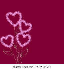 love heart valentine pink abstract artwork seamless geometric pattern printed background fabric wallpaper hand drawn line

