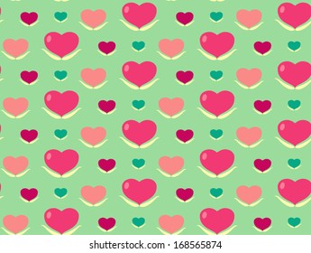 love heart valentine seamless pattern
