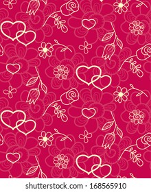 love heart valentine seamless pattern