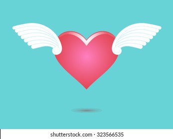love heart valentine story vector illustration