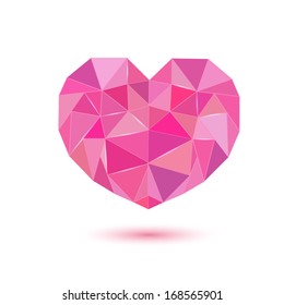 love heart valentine triangles vector illustration