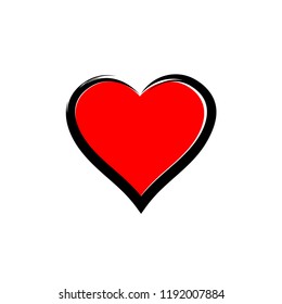 love heart valentine vector on white background