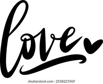 love heart valentines day black vector graphic design and cut file