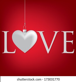 "Love" heart Valentine's Day card in vector format.