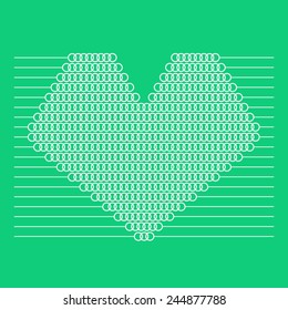 Love. Heart. Valentines day card. Romantic Pattern. Abstract Heart of Lines and Circles. Vector Illustration