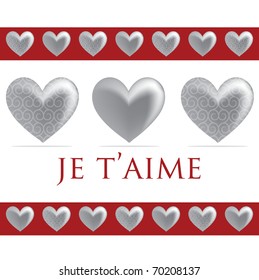Love heart valentine's day cards in vector format