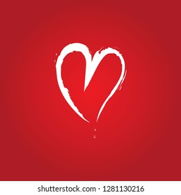 love heart valentine's day draw abstract logo
