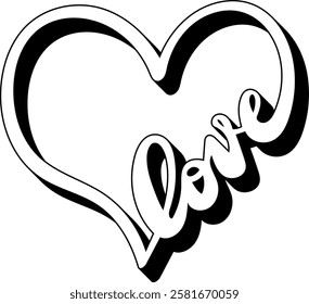 love heart valentines day quote black vector graphic design and cut file