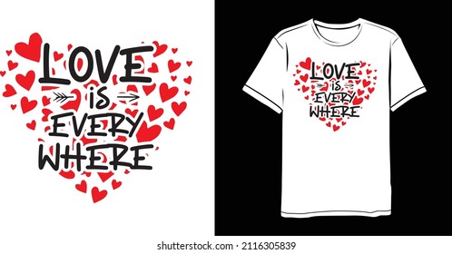 Love Heart Valentines Day T-shirt Design