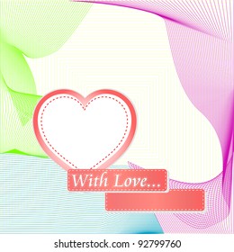 Love Heart Valentines Day vector background postcard