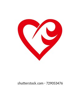 love heart vector art logo