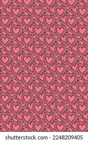Antecedentes de vectores de corazón de amor y patrón sin foco para un momento romántico o Valentín encantador. El fondo del amor también puede ser usado para afiches o impreso en camiseta
