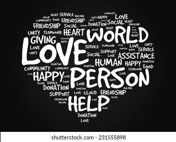 Love heart vector concept, Word collage, emotion, marriage,valentine, desire,friendship