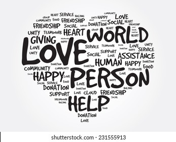 Love heart vector concept, Word collage, emotion, marriage,valentine, desire,friendship