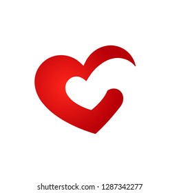 Love heart vector design for Valentine's day. Heart vectors illustration art.
