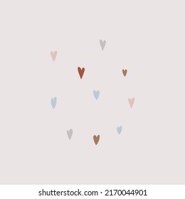 Liebe Herz-Vektorgrafiken für Hochzeit und Valentinstag Dekoration und Geschenkkarten. Romantische Ornamente für Stoff und Einladungen