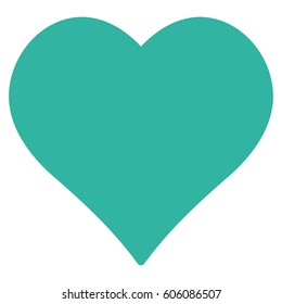 Love Heart vector icon. Flat cyan symbol. Pictogram is isolated on a white background. Designed for web and software interfaces.