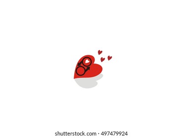 love heart vector icon logo