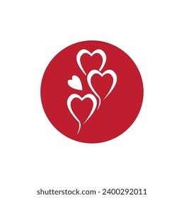 Love heart vector icon and symbol template illustration