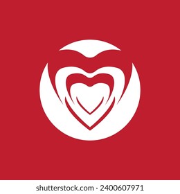 Liebes Herz-Vektorsymbol und Symbolvorlage-Illustration