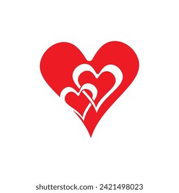 Love heart vector icon and symbol template illustration