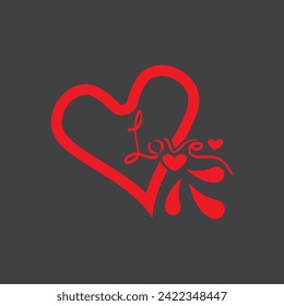Love heart vector icon and symbol template illustration