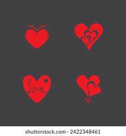 Love heart vector icon and symbol template illustration