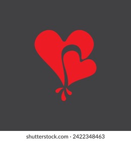 Icono de vector de corazón de amor y ilustración de símbolo