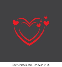 Love heart vector icon and symbol template illustration