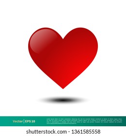 Love Heart Vector Icon Template