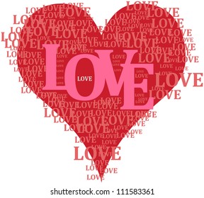 Love and heart, vector illustration