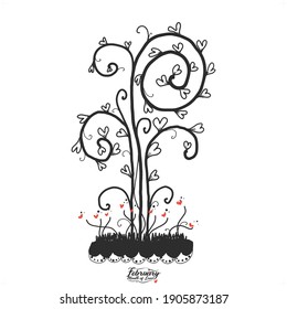 love, heart, vector illustration hand drawing, doodle, for valentines day special, black and white cutie heart and all of "Love"