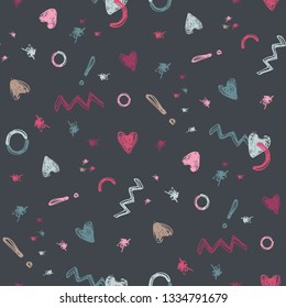Love heart. Vector illustration of seamless pattern.
