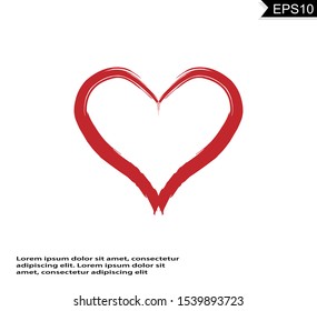 Love heart vector isolated on white background