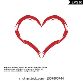 Love heart vector isolated on white background