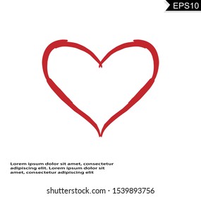 Love heart vector isolated on white background